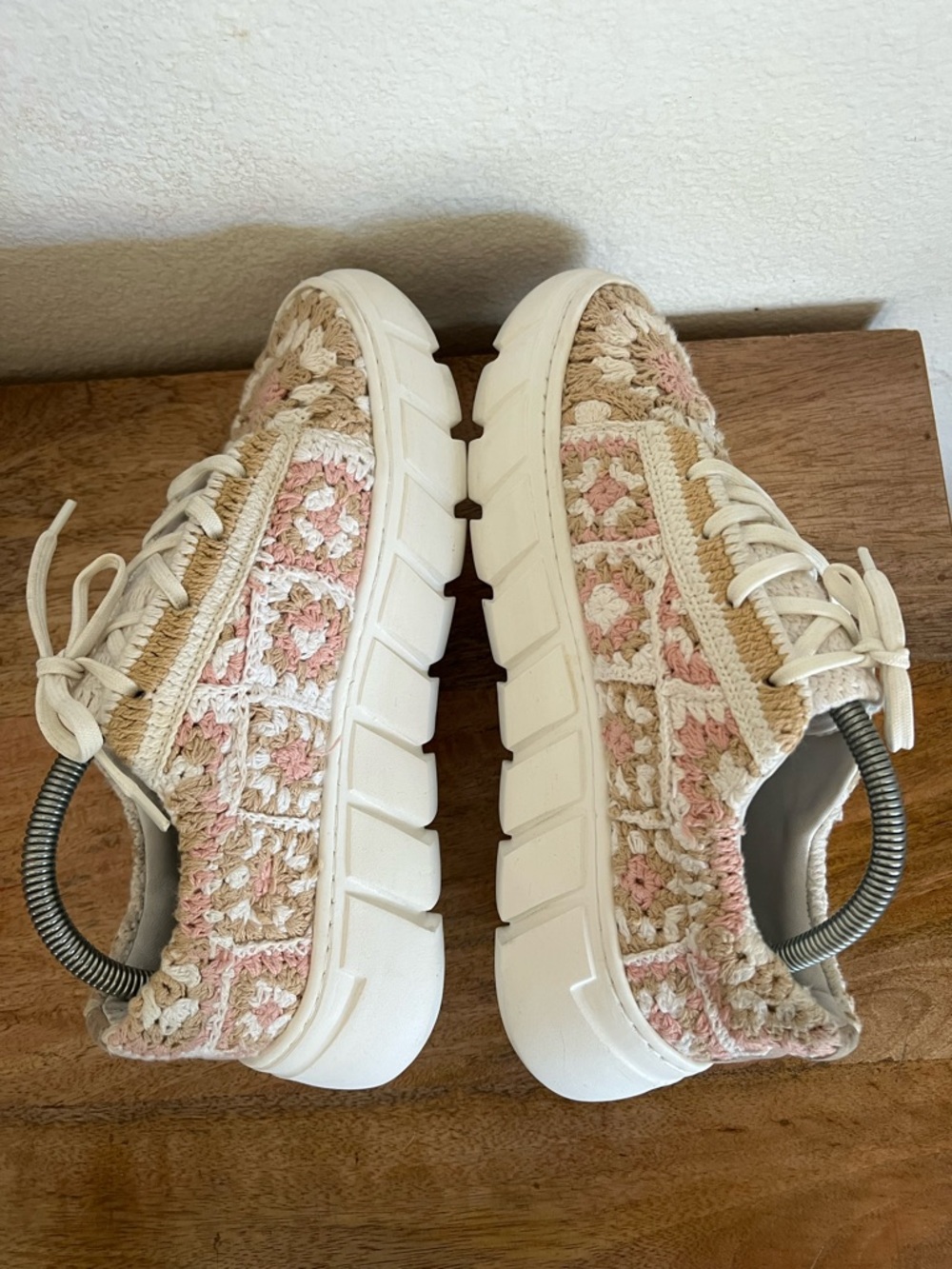 Free People Catch Me If you can crochet sneakers Pink Combo Size 41 - Picture 8 of 11